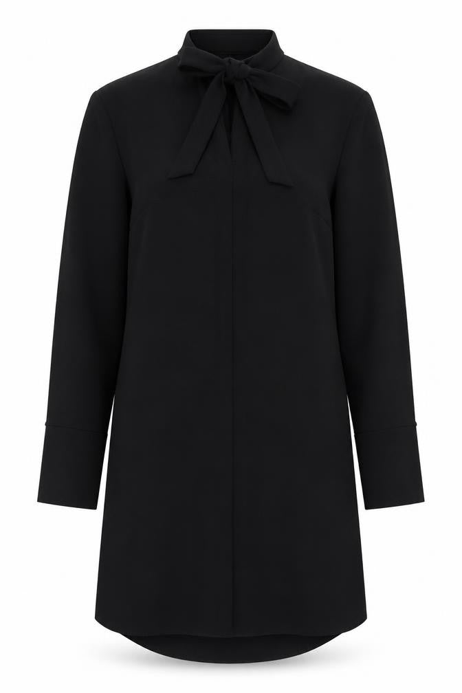 Marks & Spencer Womens Black Polyester A-Line Size 10 Mock Neck Tie