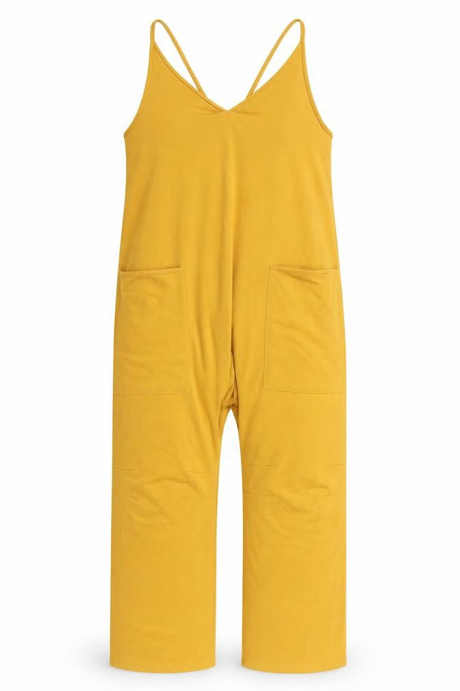 Preworn Womens Yellow Polyester Jumpsuit One-Piece Size S Pullover