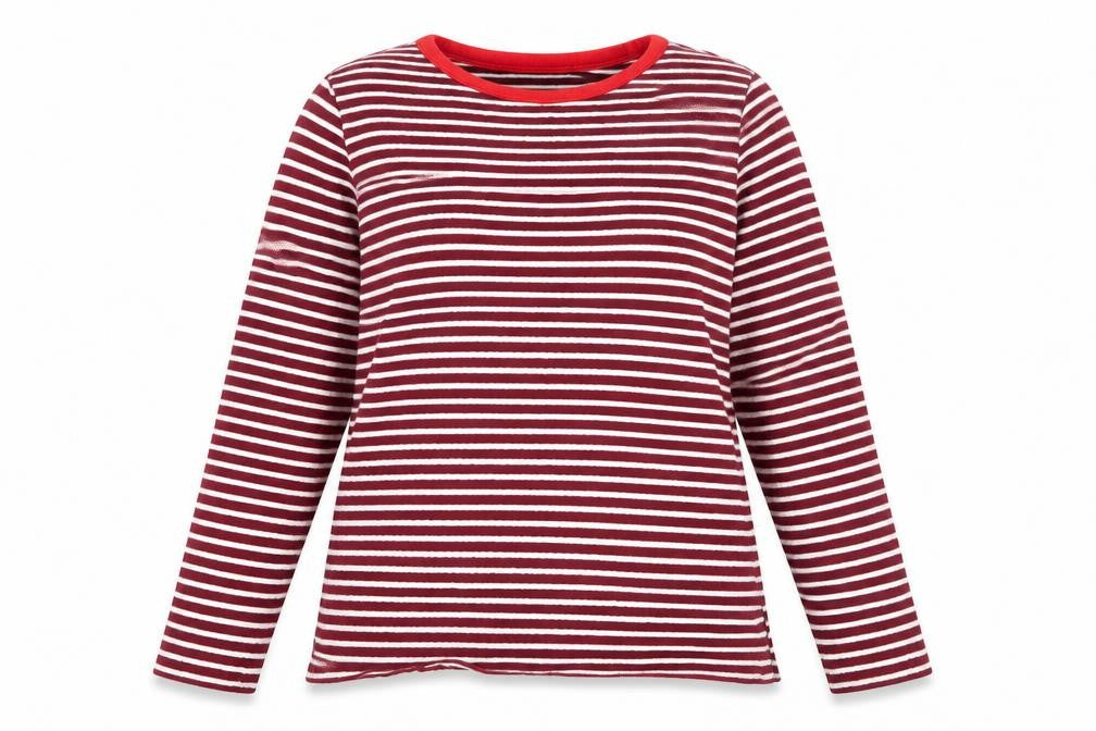Marks & Spencer Womens Purple Round Neck Striped Cotton Pullover Jumper Size 14