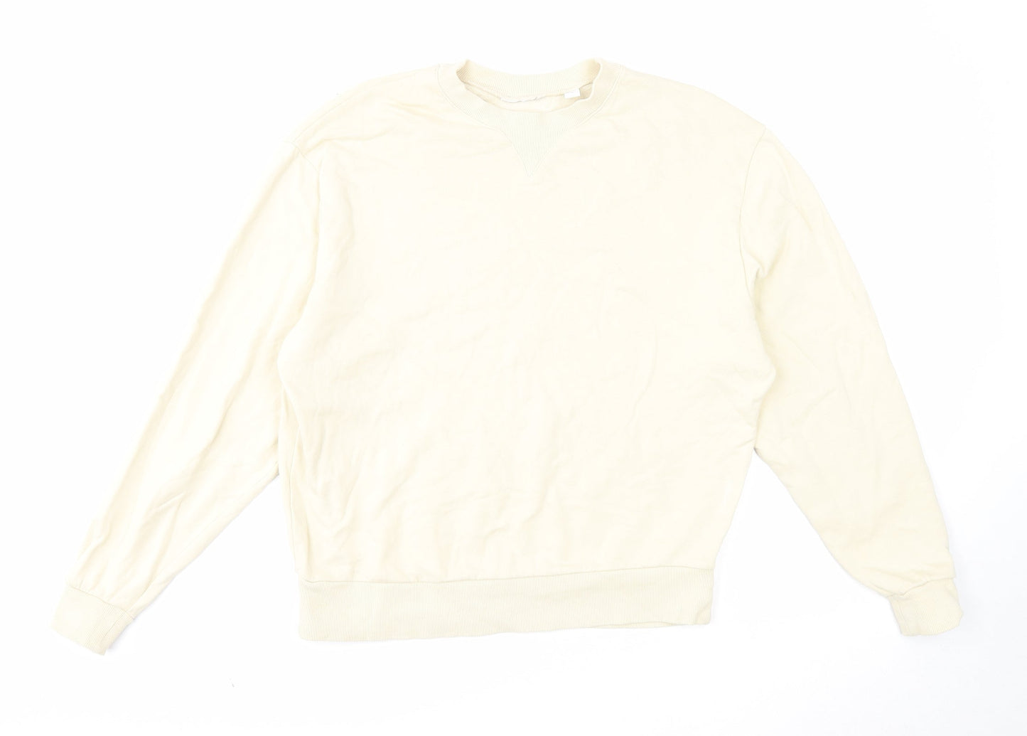 COLLUSION Mens Beige Cotton Pullover Sweatshirt Size XS
