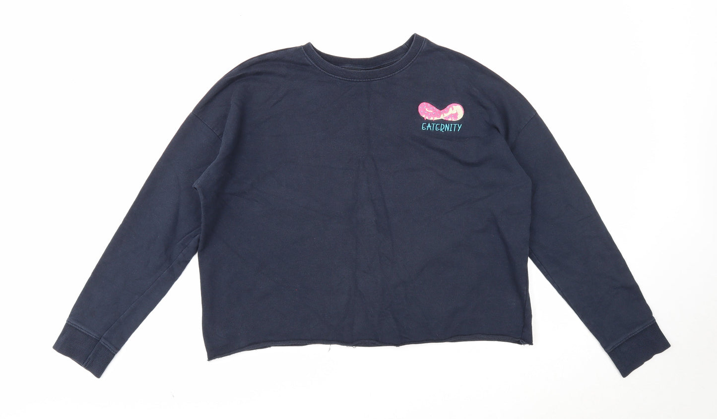 Sugar Dust Womens Blue Cotton Pullover Sweatshirt Size M Pullover
