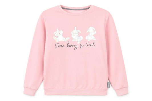 Disney Womens Pink Polyester Pullover Sweatshirt Size S Pullover - Some Bunny is Tired