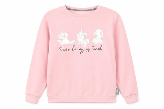 Disney Womens Pink Polyester Pullover Sweatshirt Size S Pullover - Some Bunny is Tired
