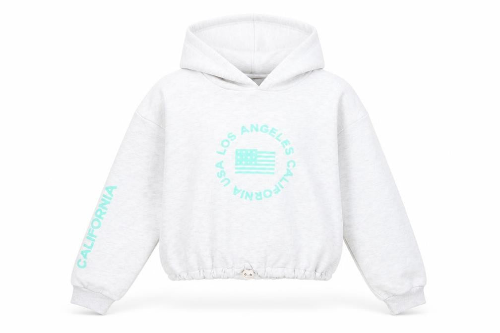 New Look Girls Grey Cotton Pullover Hoodie Size 14-15 Years Pullover - Los Angeles