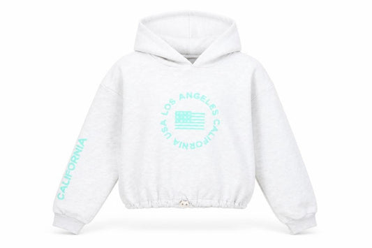 New Look Girls Grey Cotton Pullover Hoodie Size 14-15 Years Pullover - Los Angeles