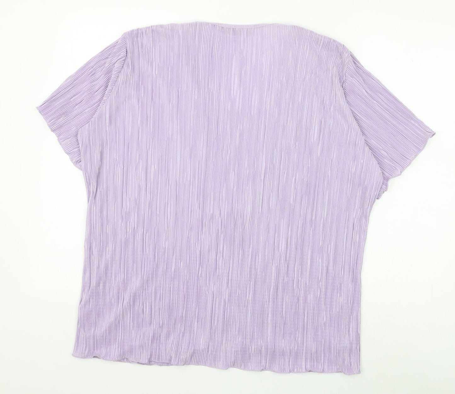 Wishwood Womens Purple Polyester Basic Blouse Size XL Round Neck - Twin Set