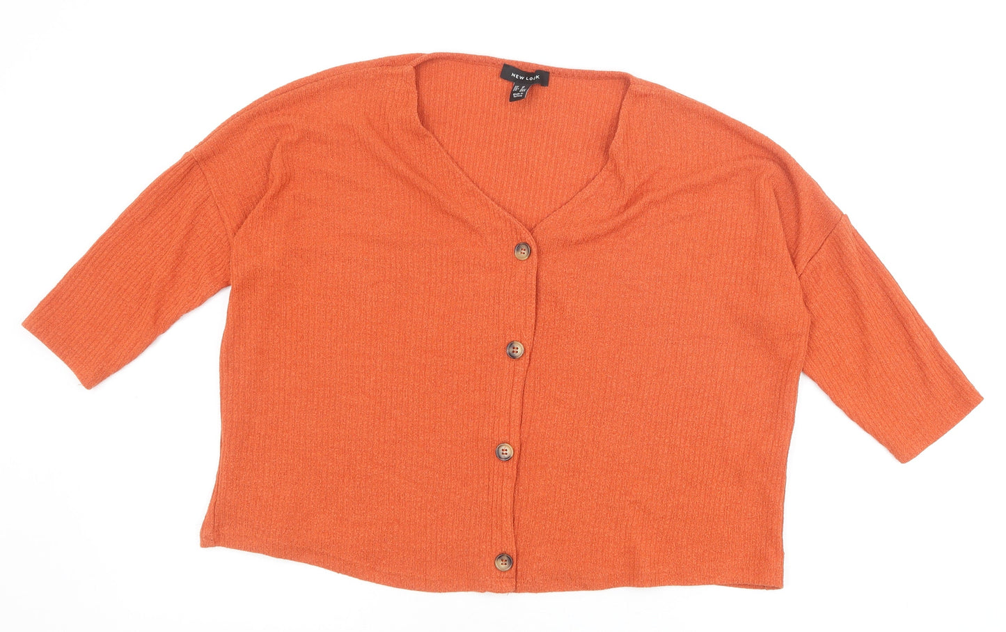 New Look Womens Brown V-Neck Viscose Cardigan Jumper Size M