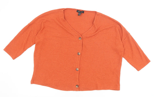 New Look Womens Brown V-Neck Viscose Cardigan Jumper Size M