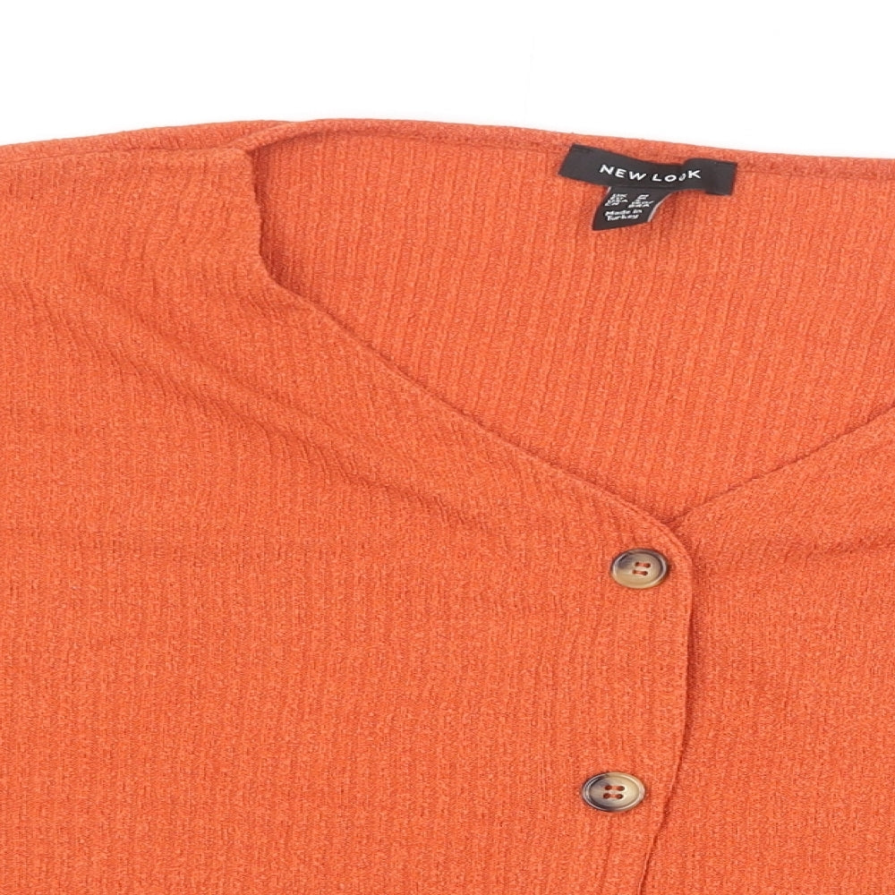 New Look Womens Brown V-Neck Viscose Cardigan Jumper Size M