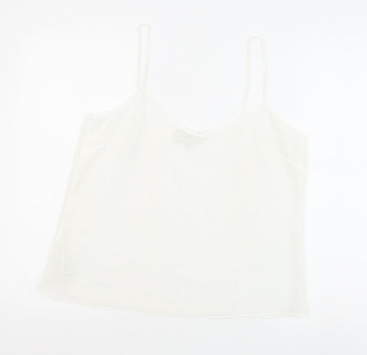 NEXT Womens White Polyester Basic Tank Size 12 V-Neck