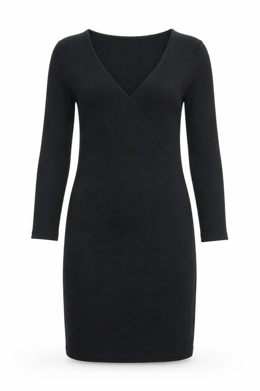 Mango Womens Black Polyester A-Line Size S V-Neck Pullover