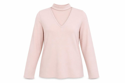 River Island Womens Pink Polyester Basic Blouse Size 10 V-Neck