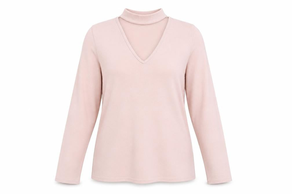 River Island Womens Pink Polyester Basic Blouse Size 10 V-Neck