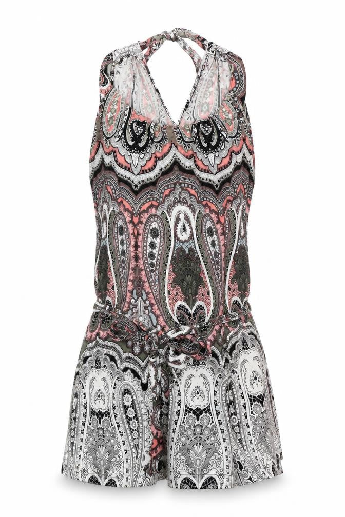 Monsoon Womens Multicoloured Paisley Viscose Basic Blouse Size 6 Scoop Neck