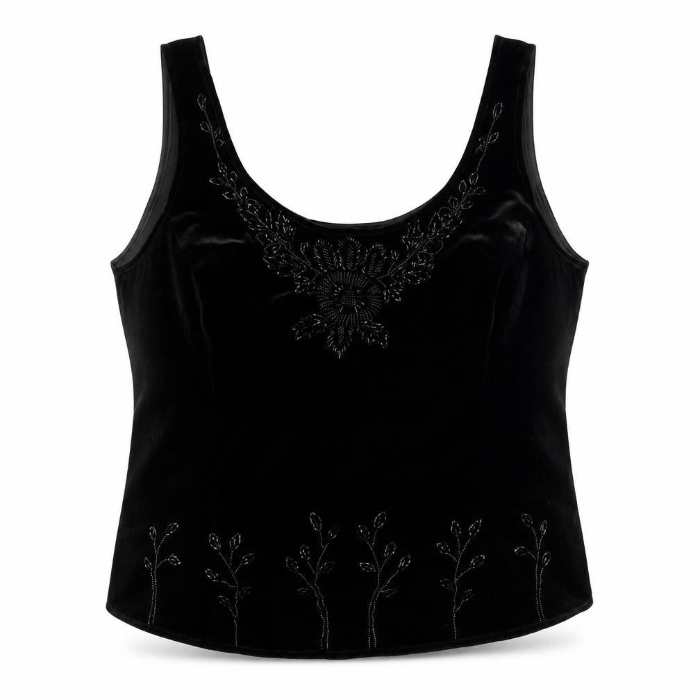 Marks & Spencer Womens Black Polyester Basic Tank Size 18 Round Neck
