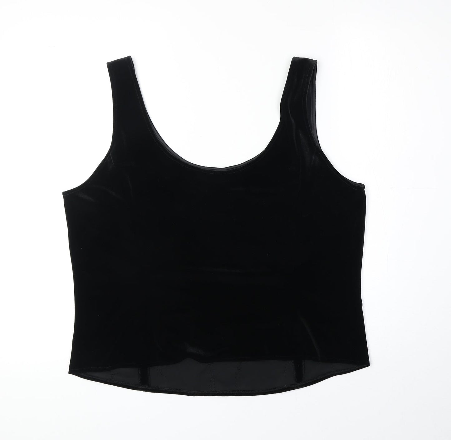 Marks and Spencer Womens Black Polyester Basic Tank Size 18 Round Neck