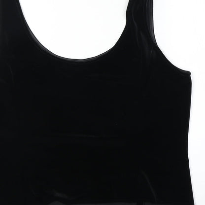 Marks & Spencer Womens Black Polyester Basic Tank Size 18 Round Neck