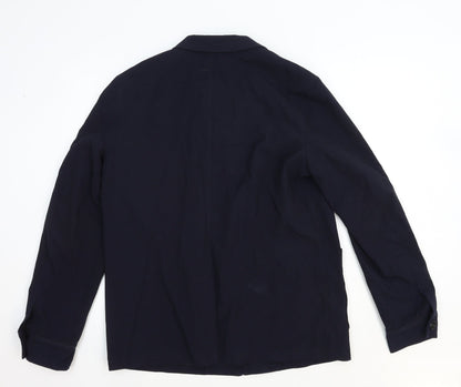 Zara Womens Blue Polyester Jacket Blazer Size M