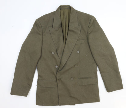 Classic Mens clothing Mens Green Polyester Jacket Blazer Size S Regular