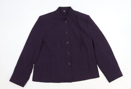 Preworn Womens Purple Pea Coat Coat Size 16 Button