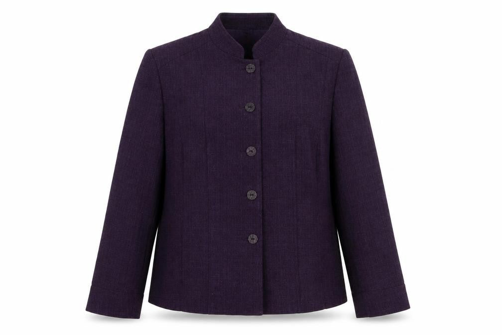 Preworn Womens Purple Pea Coat Coat Size 16 Button