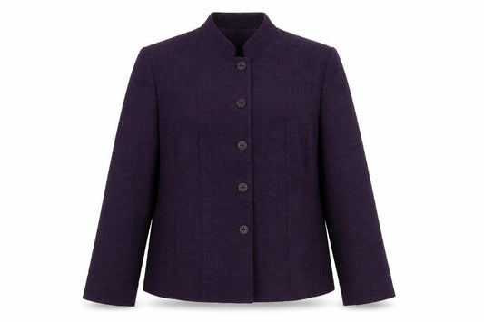 Preworn Womens Purple Pea Coat Coat Size 16 Button