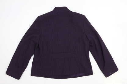 Preworn Womens Purple Pea Coat Coat Size 16 Button