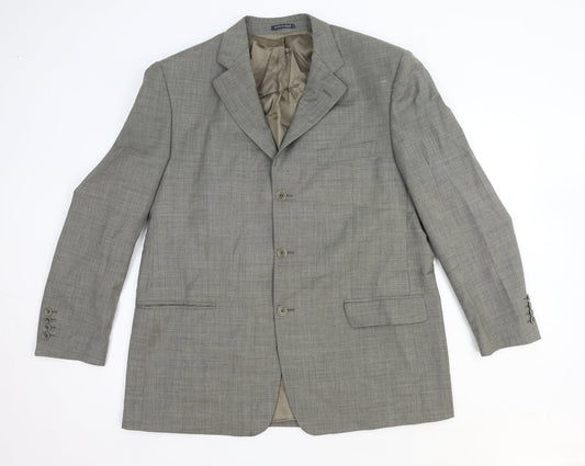 Marks and Spencer Mens Grey Wool Jacket Blazer Size M Regular