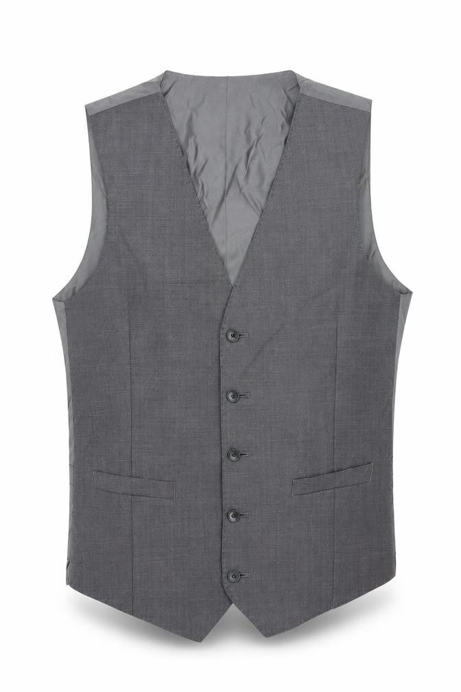 Marks & Spencer Mens Grey Polyester Jacket Suit Waistcoat Size M Regular