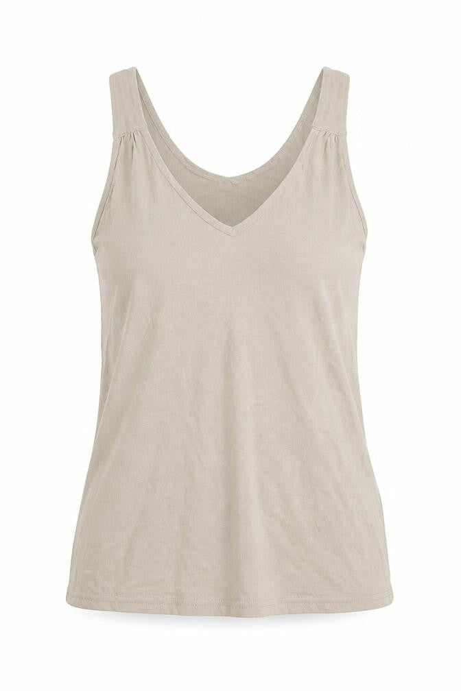 La Redoute Womens Beige Viscose Basic Tank Size 8 V-Neck