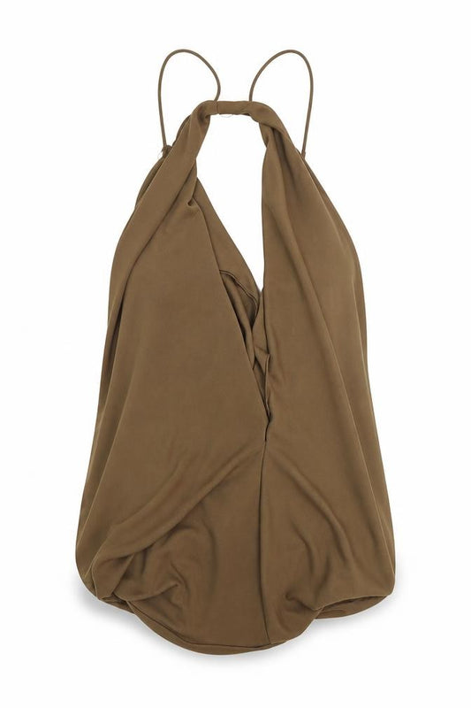 Zara Womens Brown Polyester Basic Tank Size S V-Neck