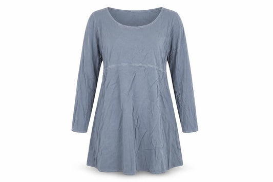 Great Plains Womens Grey 100% Cotton A-Line Size M Scoop Neck Pullover