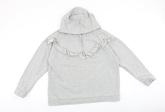Papaya Womens Grey 100% Cotton Pullover Hoodie Size L Pullover