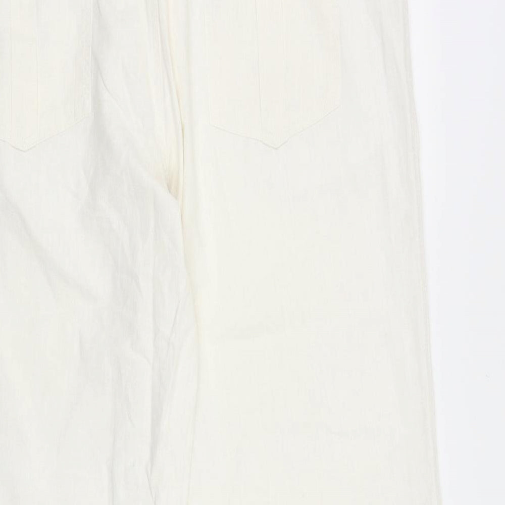 Preworn Womens Ivory Cotton Trousers Size 34 in L30 in Regular Button