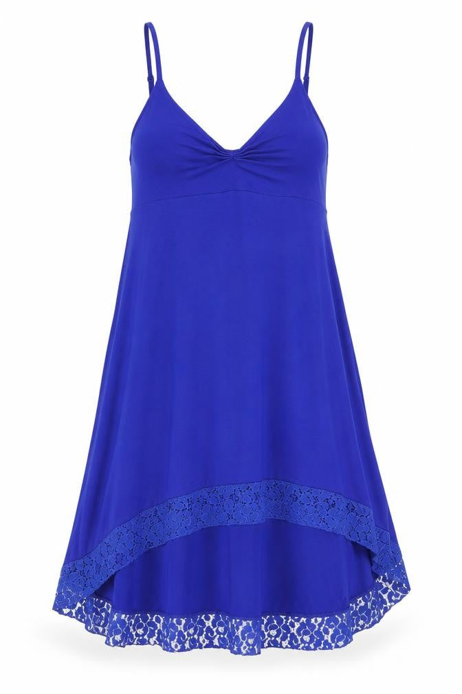 Kenar Womens Blue 100% Cotton Trapeze & Swing Size M V-Neck Pullover