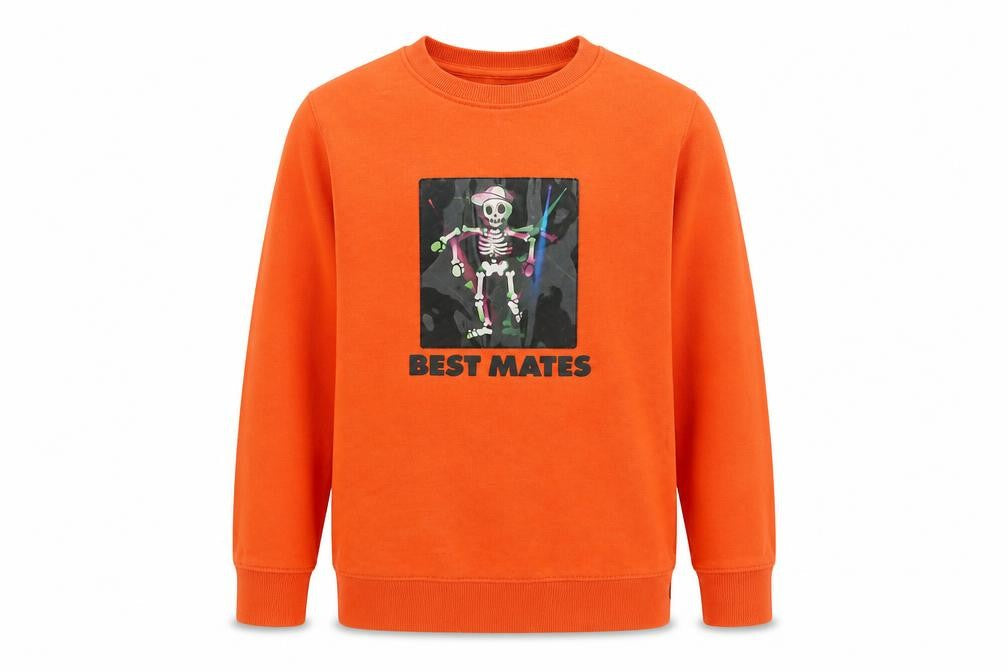 Next Boys Orange Cotton Pullover Sweatshirt Size 11 Years Pullover - Best Mates