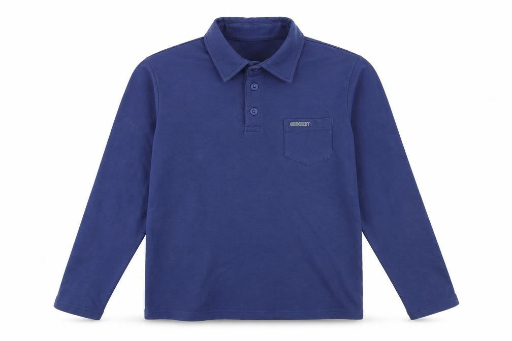 Geobert Boys Blue 100% Cotton Basic Polo Size 10 Years Collared Button
