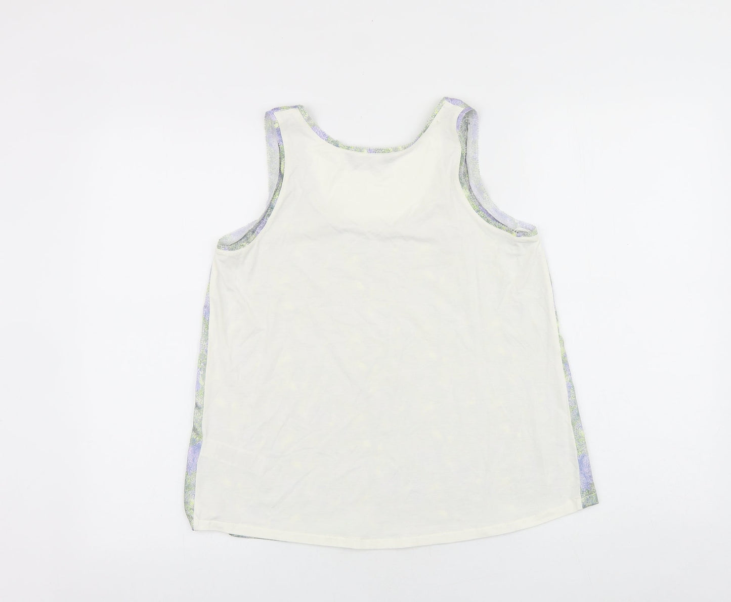 Marks and Spencer Womens Multicoloured Geometric Viscose Basic Tank Size 6 Scoop Neck