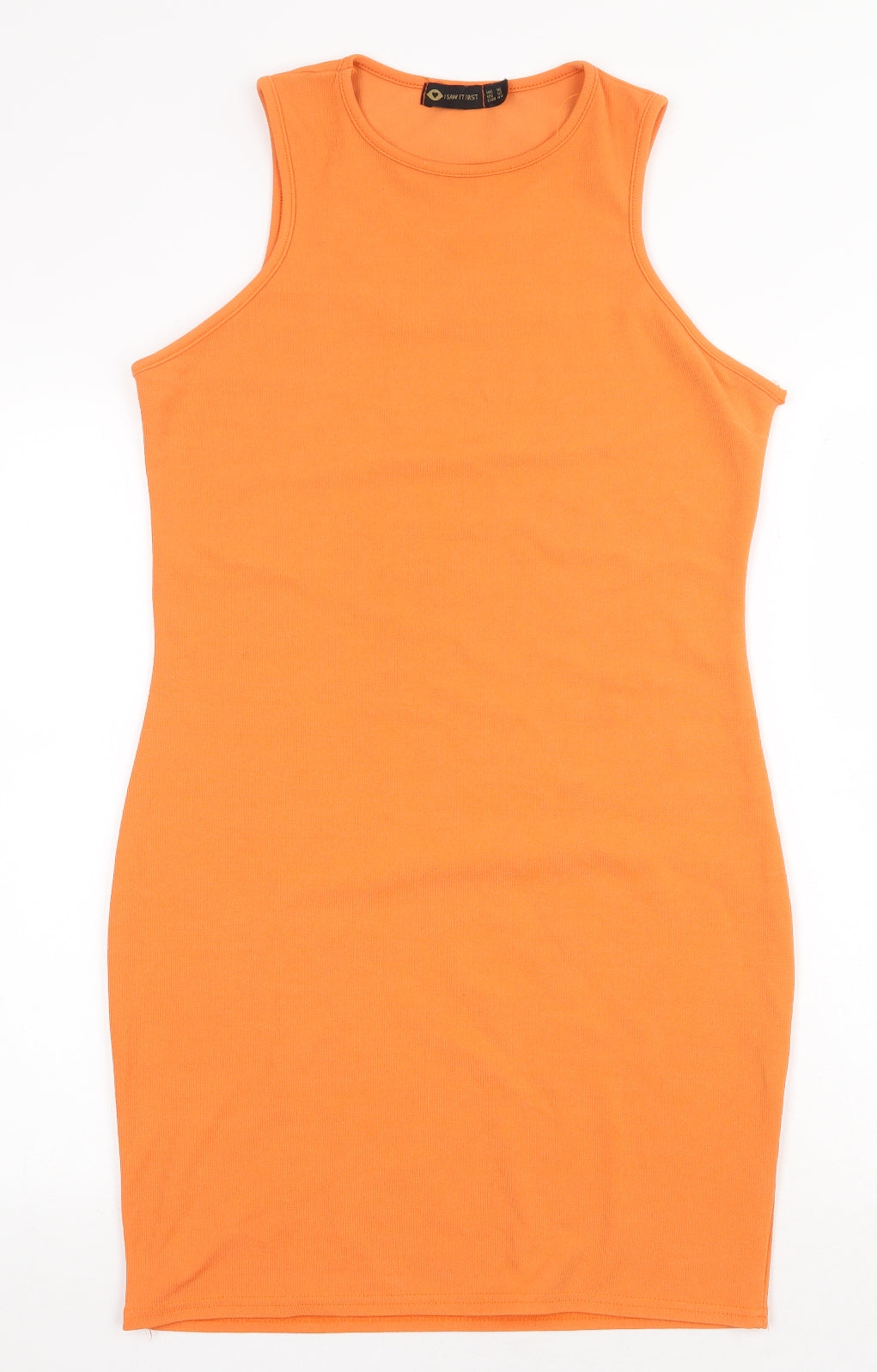 I SAW IT FIRST Womens Orange Polyester Bodycon Size 16 Round Neck Pullover