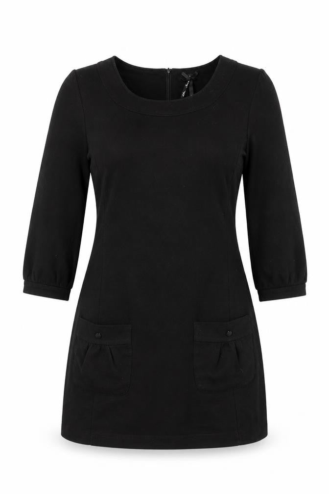 NEXT Womens Black Polyester A-Line Size 12 Round Neck Zip