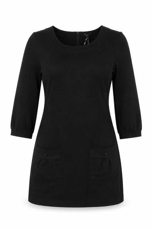 Next Womens Black Polyester A-Line Size 12 Round Neck Zip