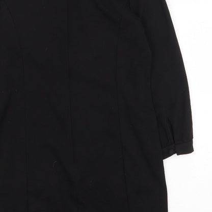 Next Womens Black Polyester A-Line Size 12 Round Neck Zip