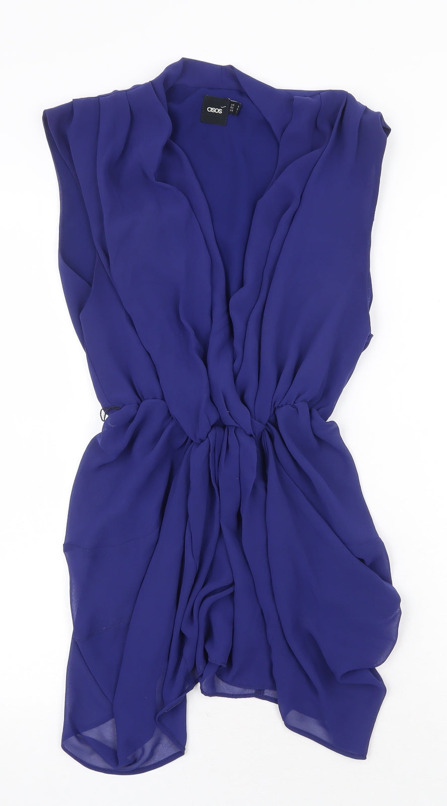 ASOS Womens Blue Polyester Fit & Flare Size 12 V-Neck Pullover