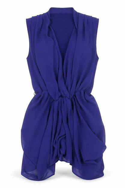 ASOS Womens Blue Polyester Fit & Flare Size 12 V-Neck Pullover