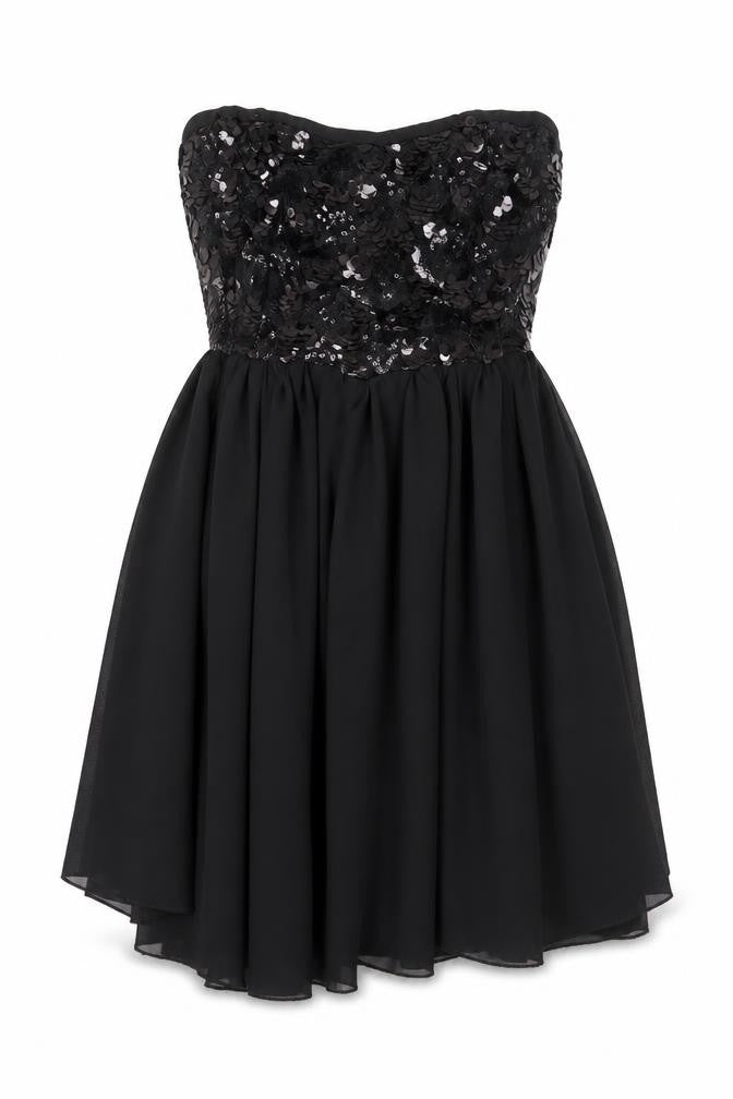 Panacher Womens Black Polyester Ball Gown Size M Sweetheart Pullover