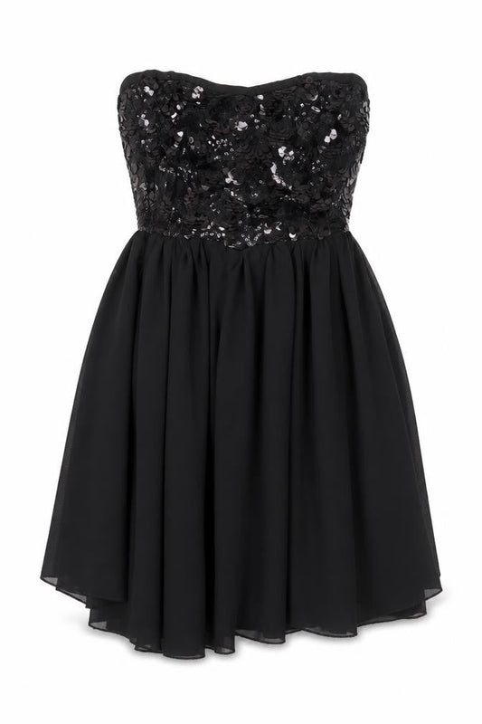 Panacher Womens Black Polyester Ball Gown Size M Sweetheart Pullover