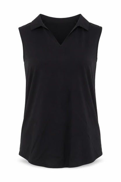 Elizabeth Shelton Womens Black Viscose Basic Tank Size 14 V-Neck