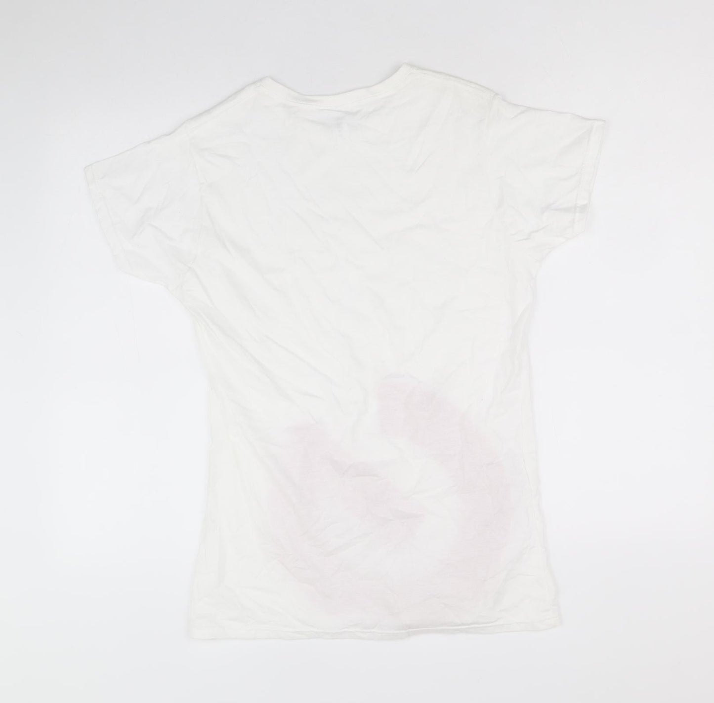Gildan Womens White 100% Cotton Basic T-Shirt Size XL Round Neck