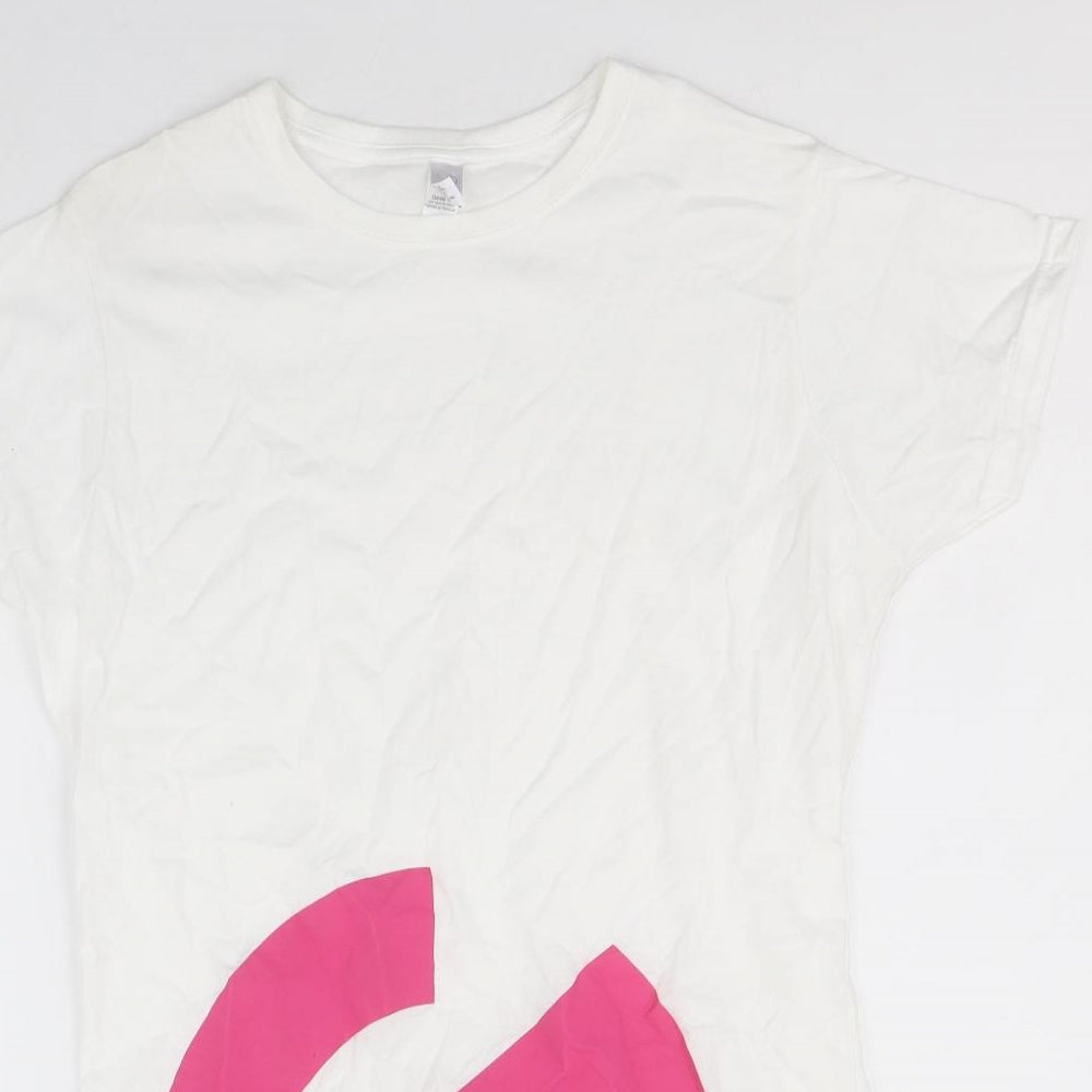 Gildan Womens White 100% Cotton Basic T-Shirt Size XL Round Neck