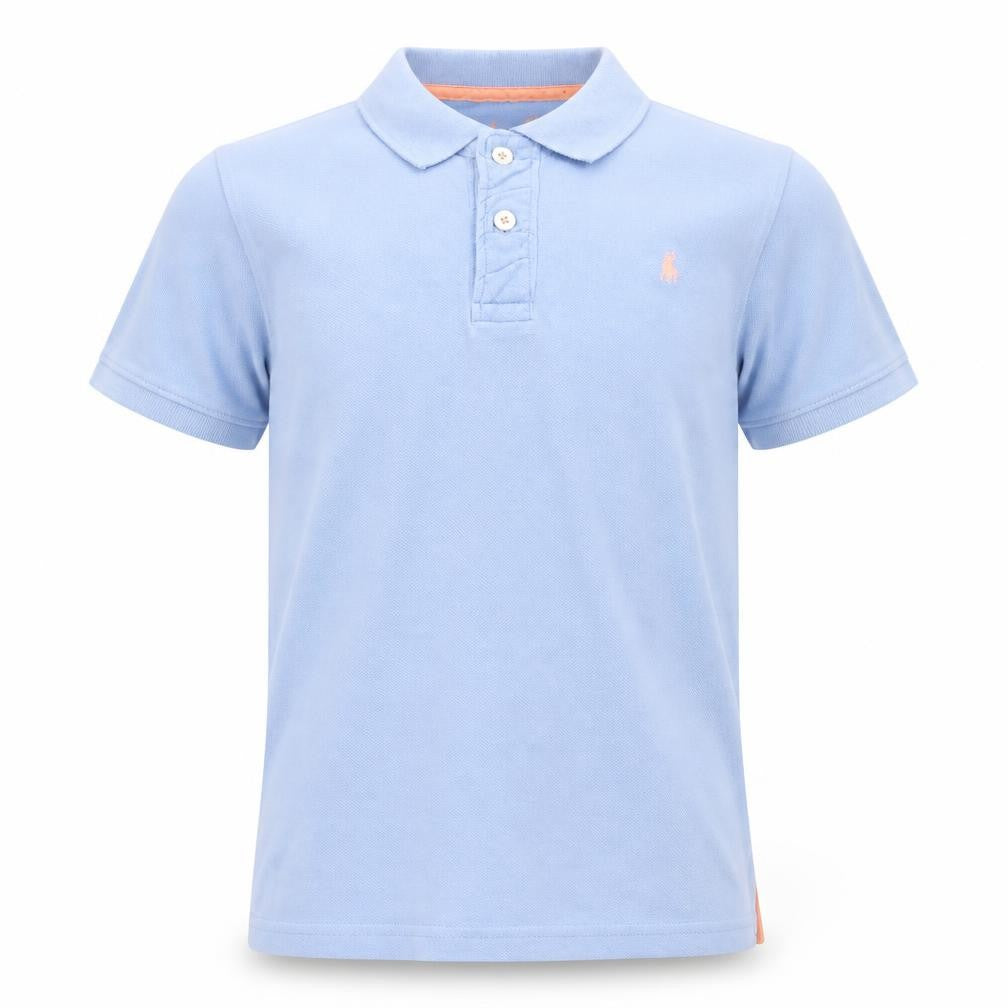 Rebel Boys Blue Cotton Basic Polo Size 11-12 Years Collared Button